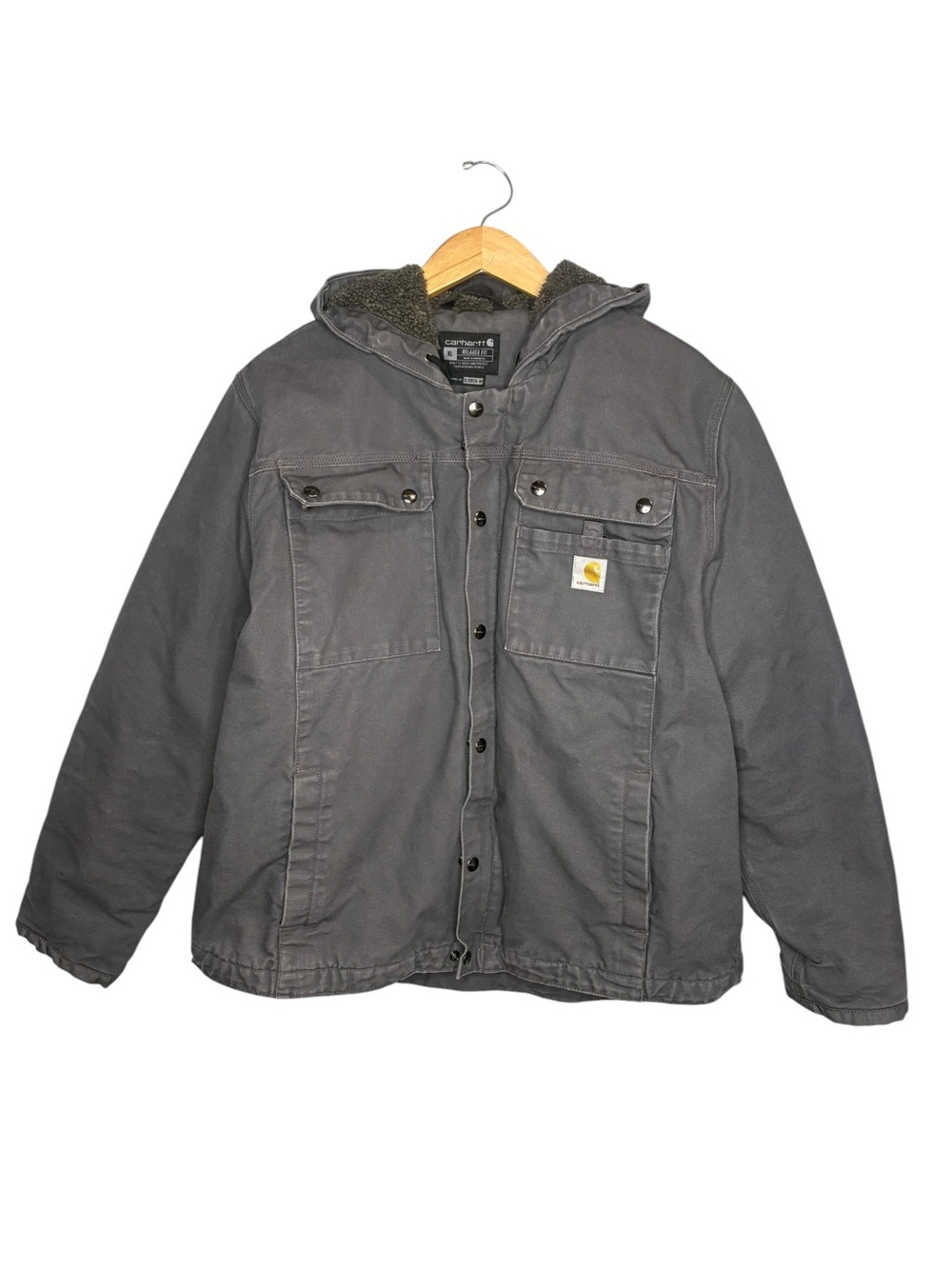 Carhartt coat Washed Duck Bartlett Jacket Sherpa lined men’s size xl gray - Picture 2 of 7